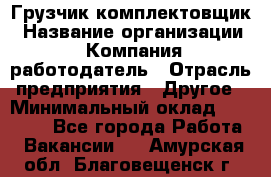 Грузчик-комплектовщик › Название организации ­ Компания-работодатель › Отрасль предприятия ­ Другое › Минимальный оклад ­ 20 000 - Все города Работа » Вакансии   . Амурская обл.,Благовещенск г.